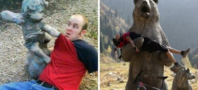 People Who Proved That Posing With Sculptures Is Not Boring At All