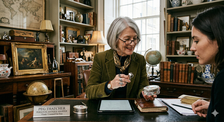Curated Antique "Finds" Personal Shopper: Using Your Eye for Quality to Help Others