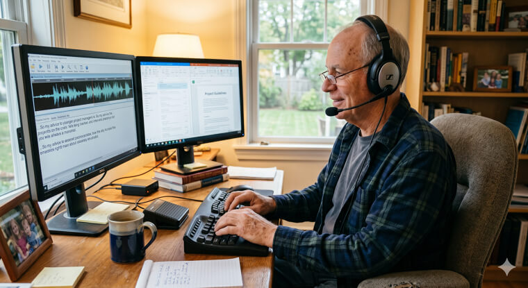 Remote "Voice of Experience" Transcriptionist: Accuracy Meets Context