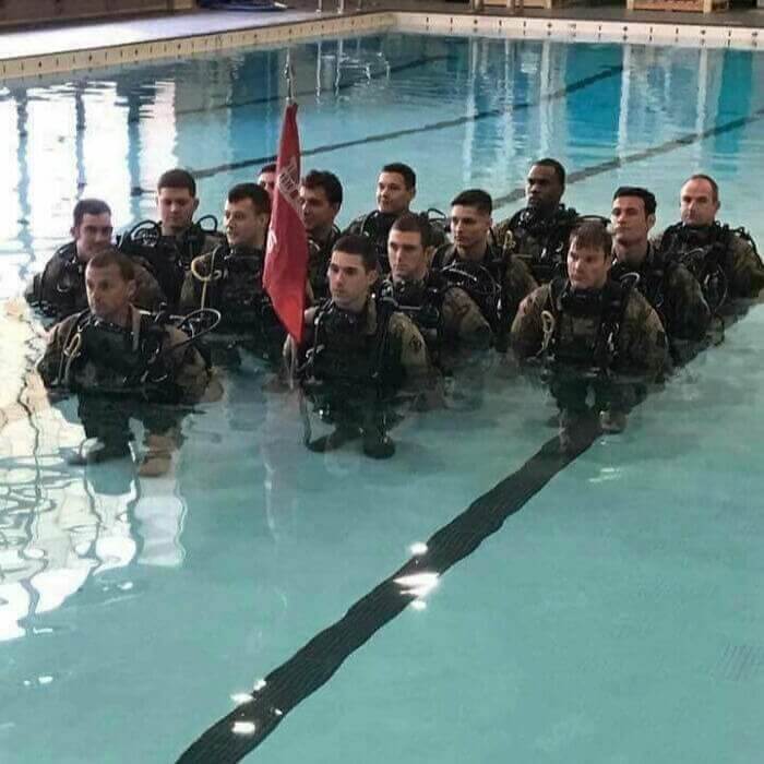 Tiny Soldiers Reporting For Pool Duty