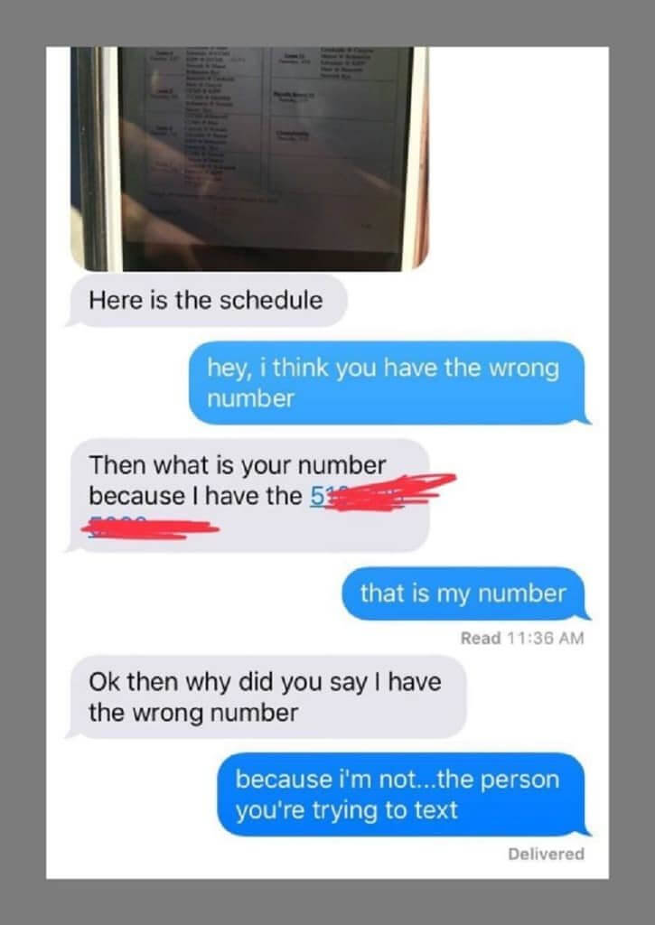 Right number, wrong person