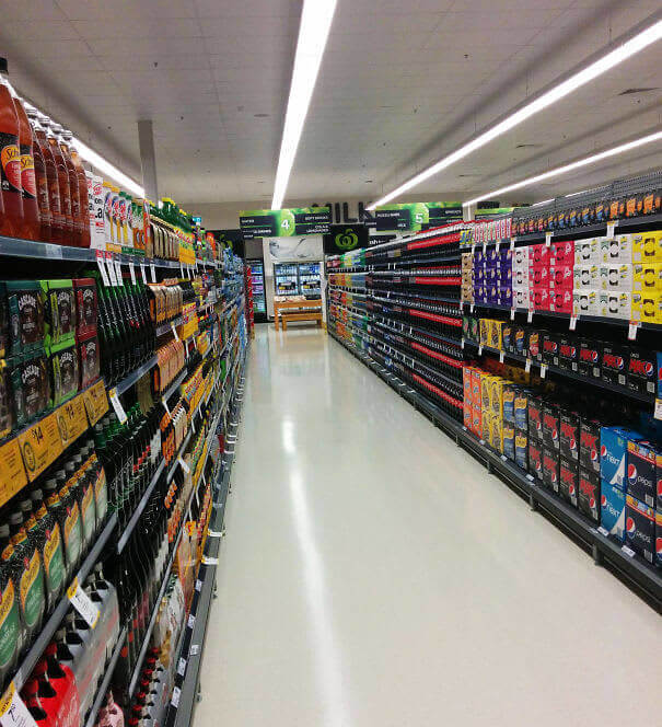 Perfectly Organized Supermarket Aisle