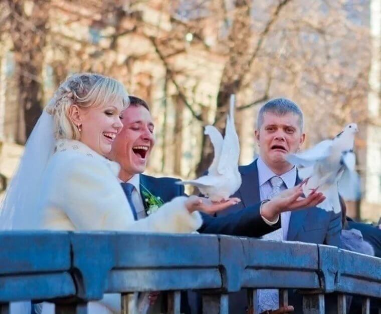 Someone in This Picture Is Afraid of Birds