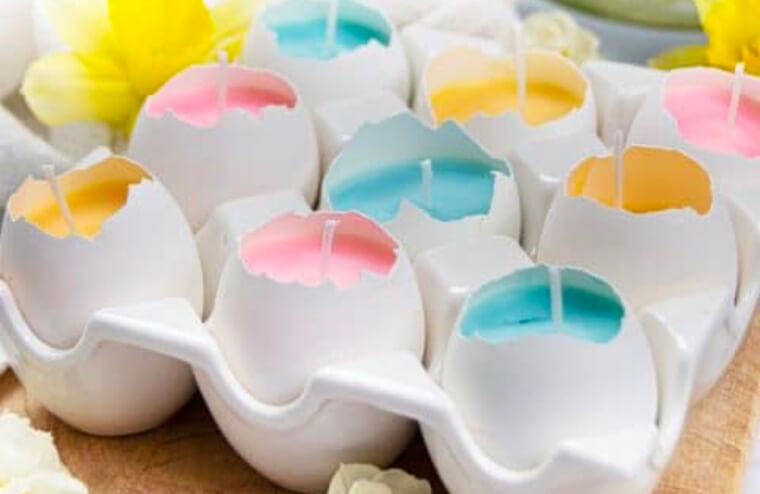 Les coquilles d'œuf peuvent être transformées en bougies