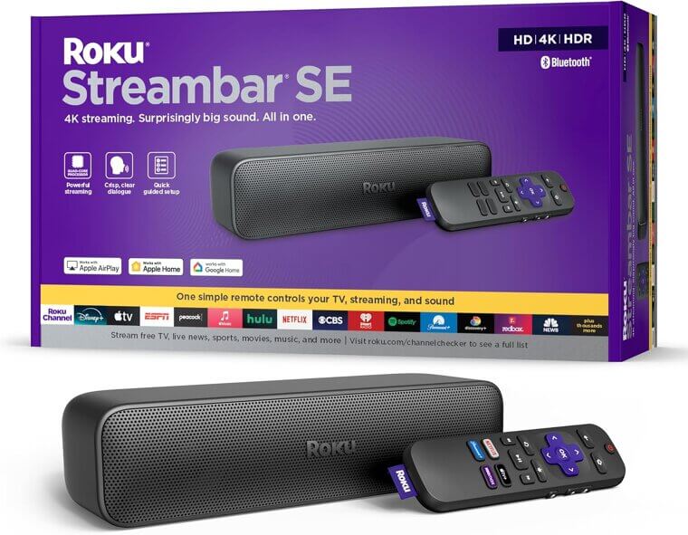 Roku Streambar SE - 2-in-1 Soundbar & 4K Streaming - Now 20% Off!