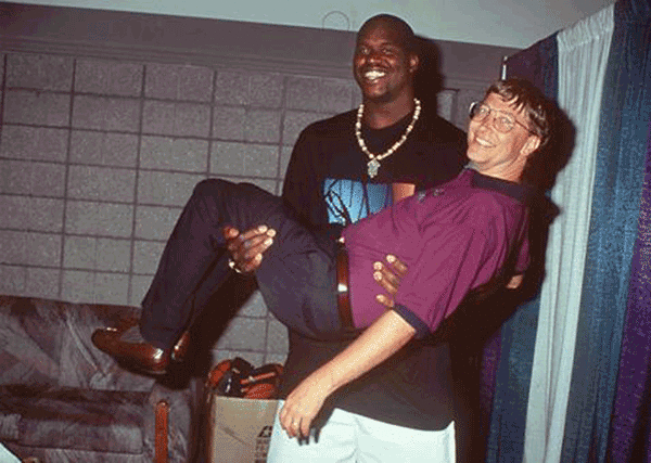 Shaq and Bill Gates — 1995