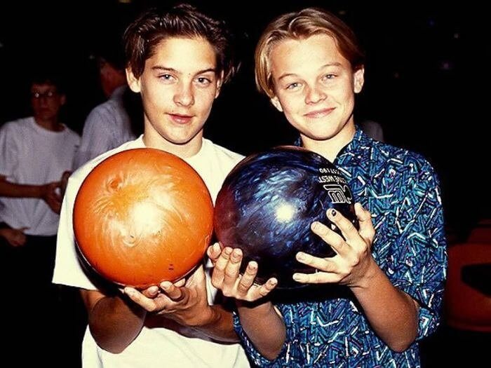 Tobey Maguire and Leo DiCaprio — 1989