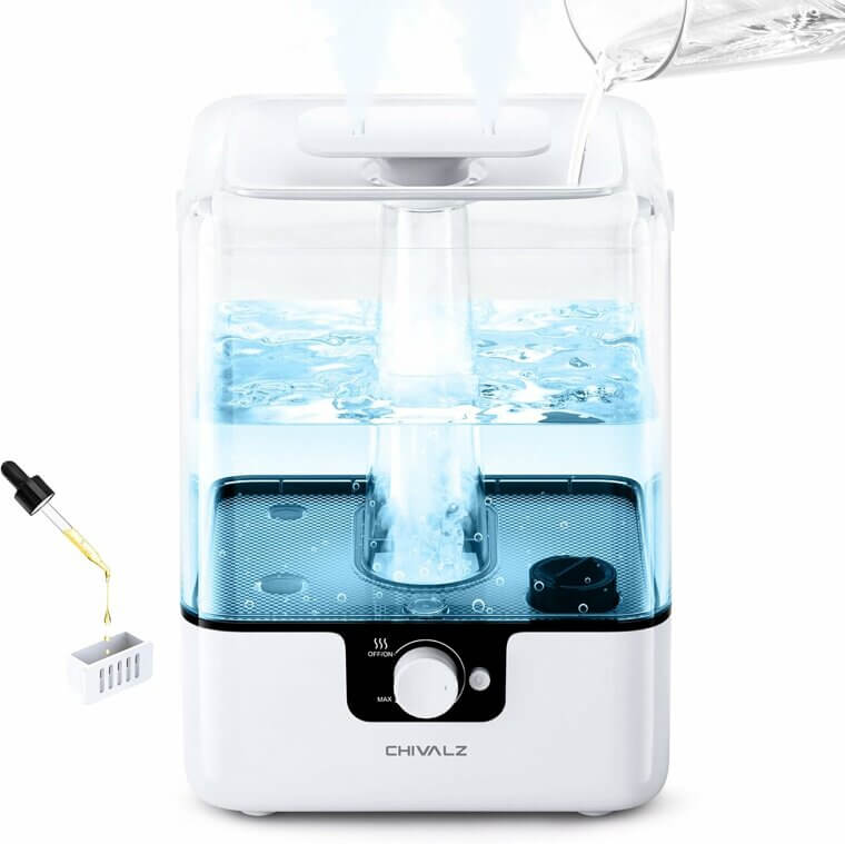 Quiet Humidifier for Bedroom & Nursery, Nightlight, 50Hrs Use 30% Off!