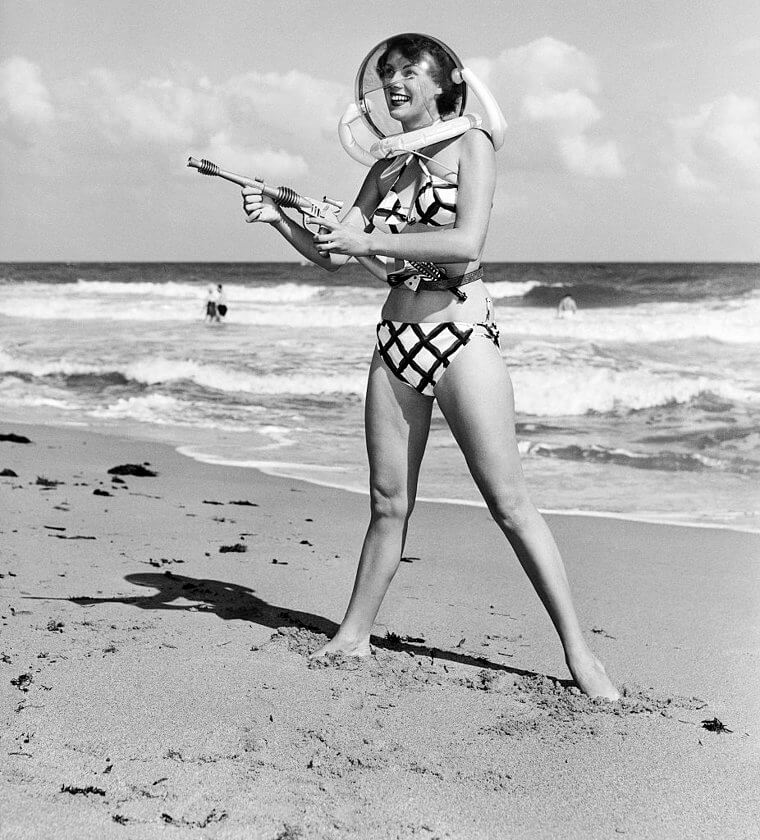 Bunny Yeager on the Beach