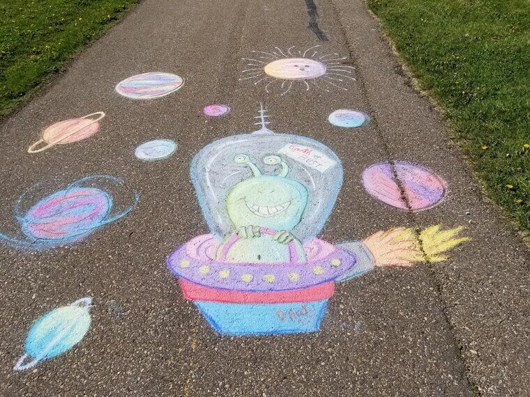 Writing Graffiti With Chalk