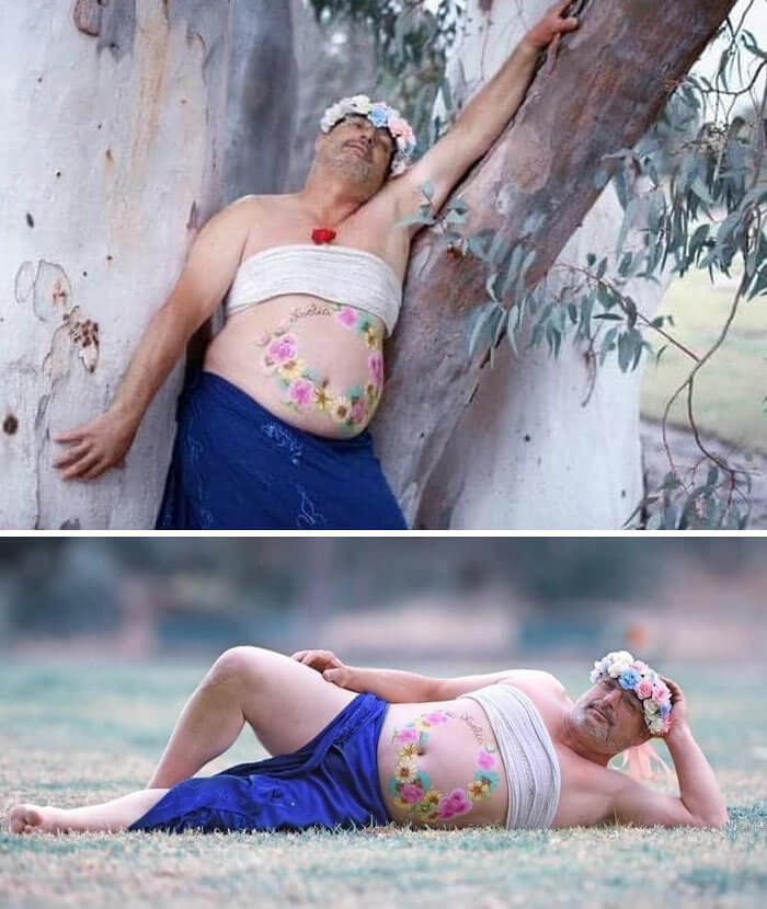 Husband Spoofs Maternity Shoot