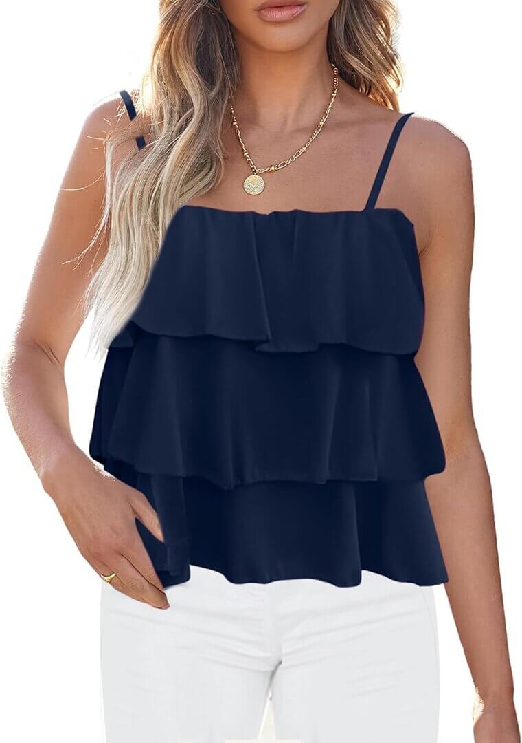 KIRUNDO Ruffle Peplum Tank - Perfect Summer Style - Now 38% Off!