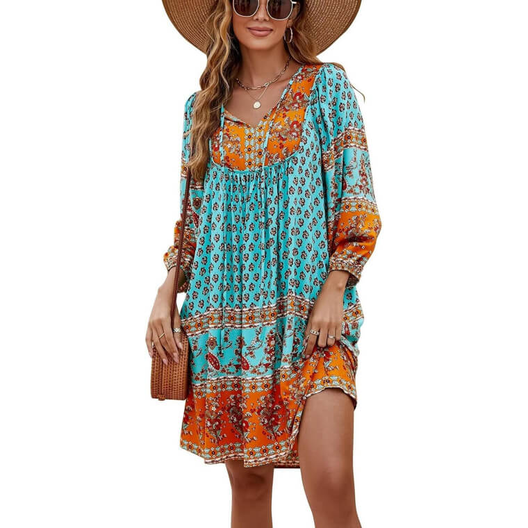 Bluetime Summer Dress - Flowy, Chic, Perfect for Any Occasion - Don’t Miss the 14% Discount!