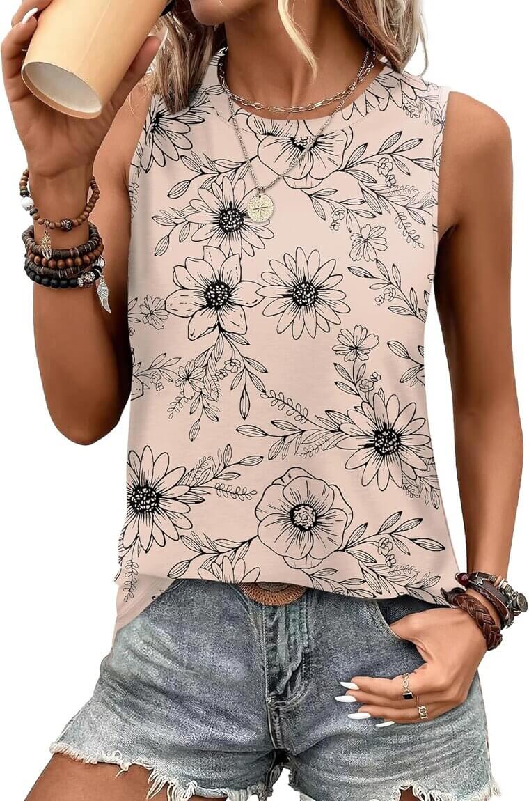 Sampeel Women's Tank - Trendy Loose Fit, Perfect for Any Occasion - Enjoy 20% Off!
