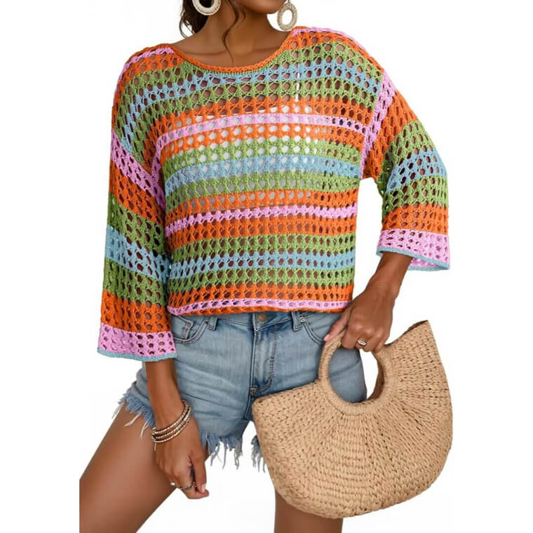 Dokotoo Crochet Sweater - Perfect Beach Cover-Up!