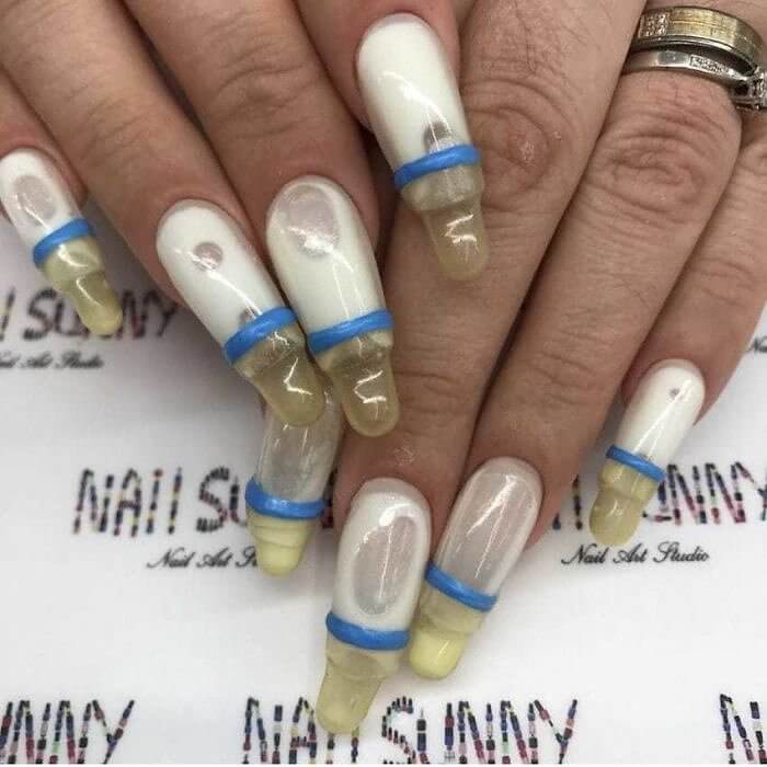 These Baby Bottles Nails Are Filled With Milk