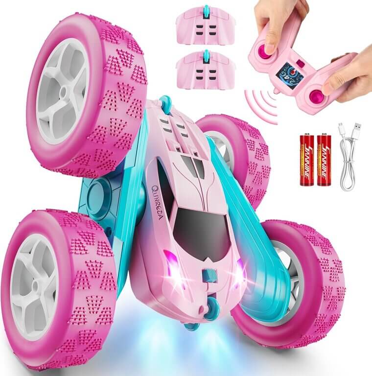 Pink RC Stunt Car for Girls - Exciting 360° Fun! - Don’t Miss the 35% Discount!