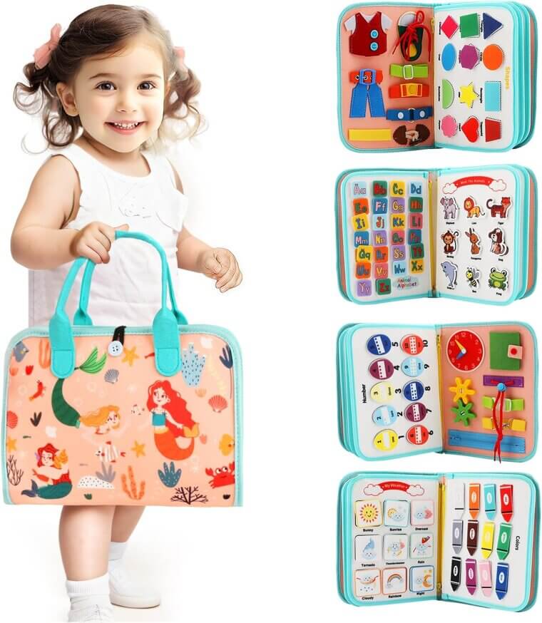 Toddler Busy Board - Montessori Fun & Learning On-the-Go! - Now 10% Off!