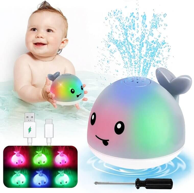 Light Up Whale Bath Toys - Perfect for Toddlers' Fun Bath Time - Enjoy 11% Off!