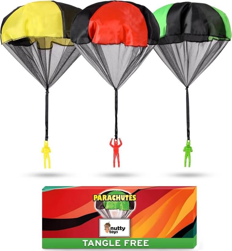 Nutty Toys Parachutes - Fun for Kids Ages 3-12! - Don’t Miss the 23% Discount!