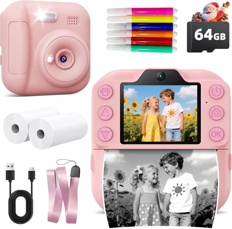 Kids Instant Print Camera - Fun & Portable Gift for Ages 3-12 