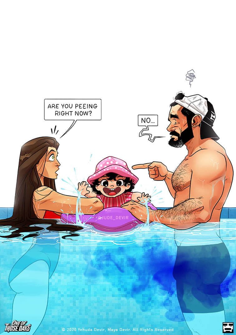 Wenn ihr als Familie schwimmt