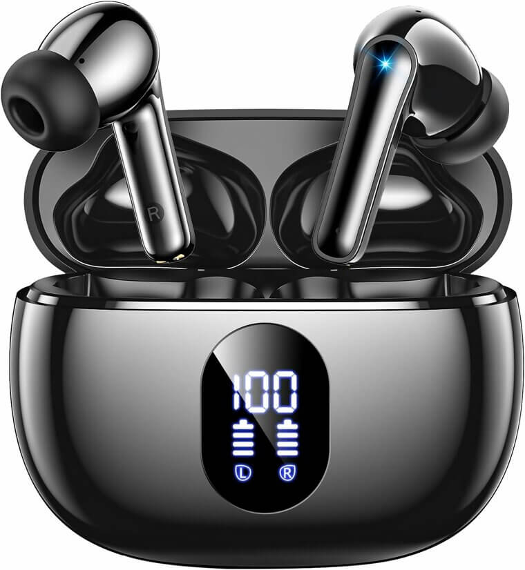 T18 Wireless Earbuds - Big Bass, 48H Playtime, Waterproof Fun - Now 90% Off!