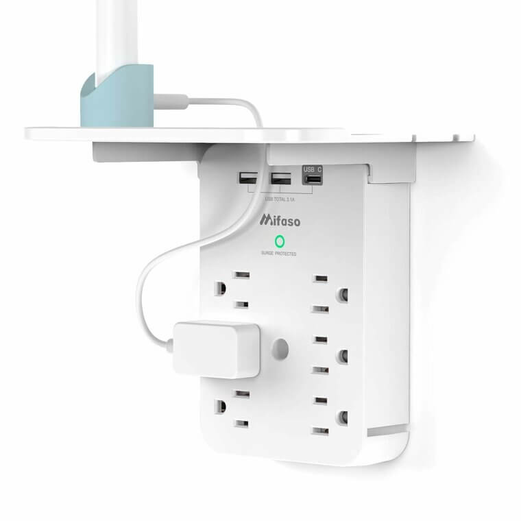Wall Outlet Extender with Shelf & USB Ports - Perfect for Home & Dorm - Enjoy 19% Off!