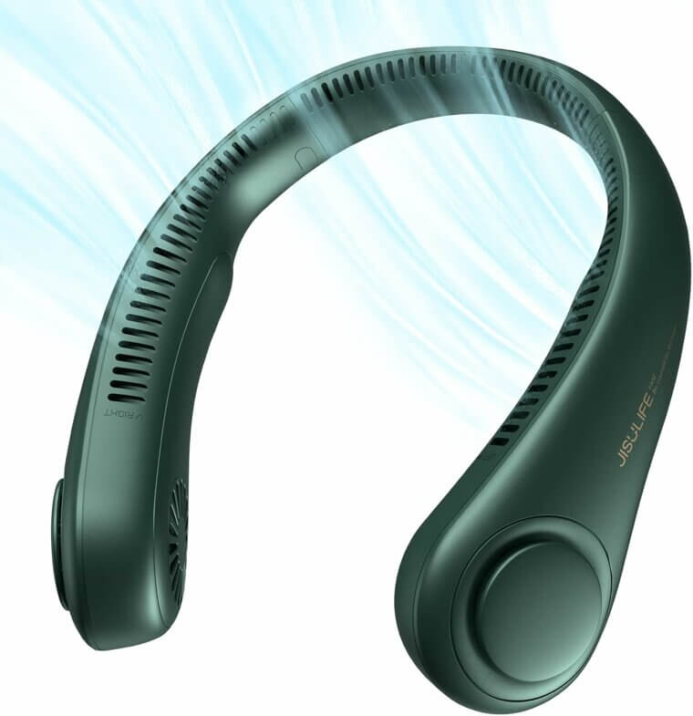 JISULIFE Neck Fan - Portable, Bladeless, Twistable Cooling - Don’t Miss the 20% Discount!