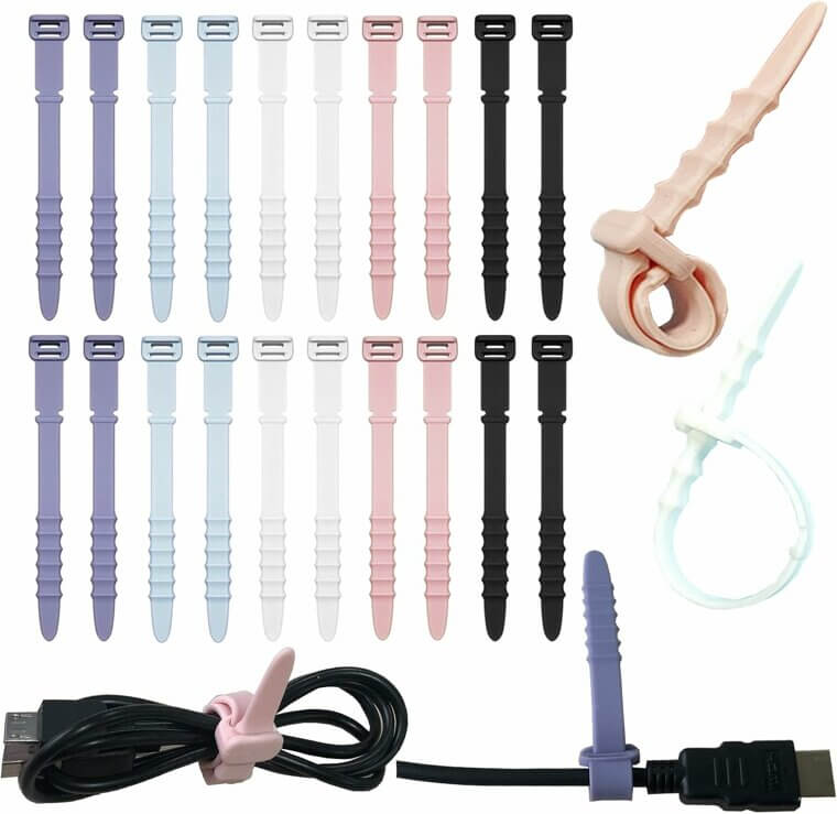 Silicone Zip Ties: Reusable Cable Organizers in Fun Colors 