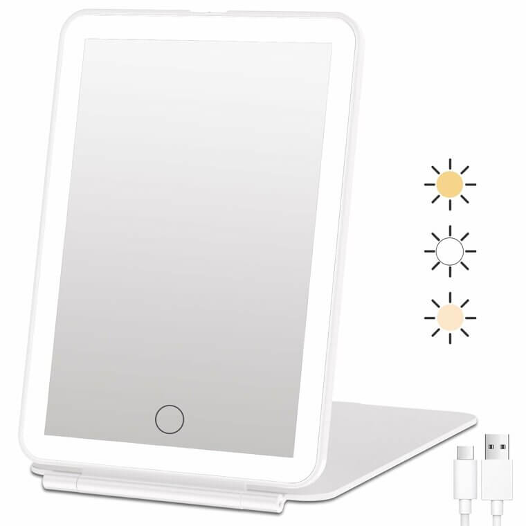 Funtouch Travel Mirror with 72 LED Lights - Perfect for On-the-Go Glam 