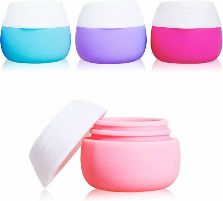 Gemice Travel Containers - Leak-Proof Silicone Jars for Toiletries 