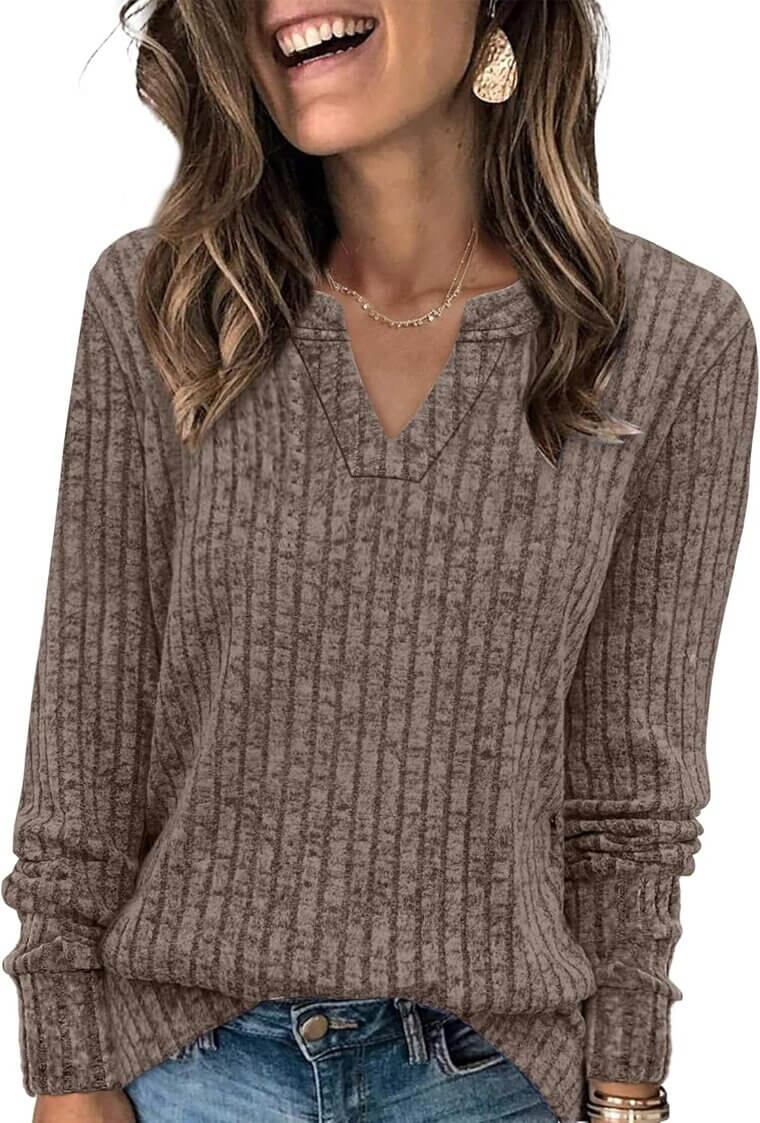 SAMPEEL V Neck Sweater - Perfect Fall Style, Loose Fit Comfort - 13% Off!