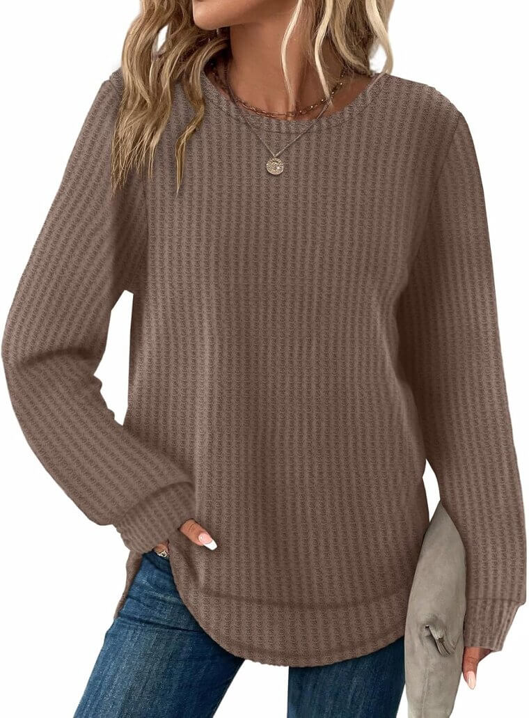 WIHOLL Tunic Tops - Stylish Waffle Knit for Fall - Enjoy 62% Off!