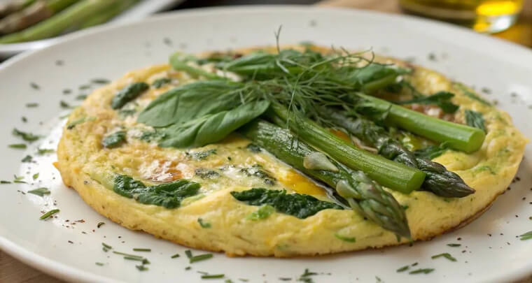 Asparagus and Bok Choy Frittata