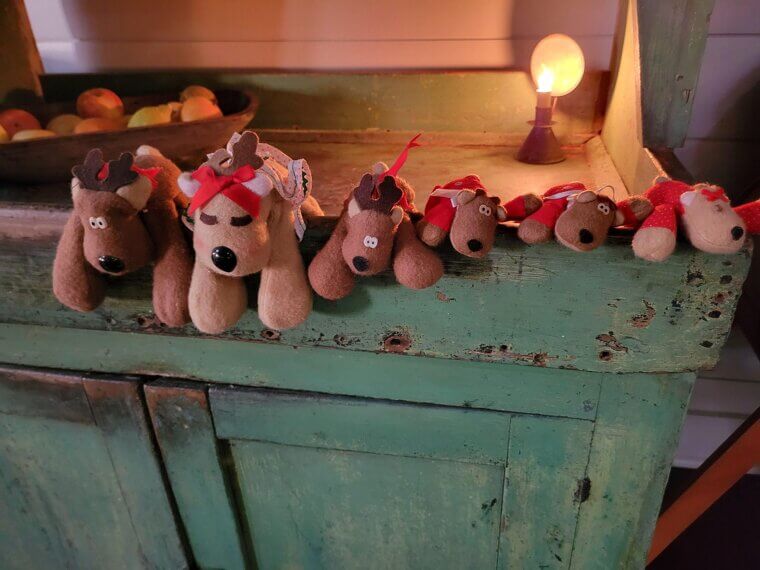 Vintage Reindeer Figurines Made of Chenille