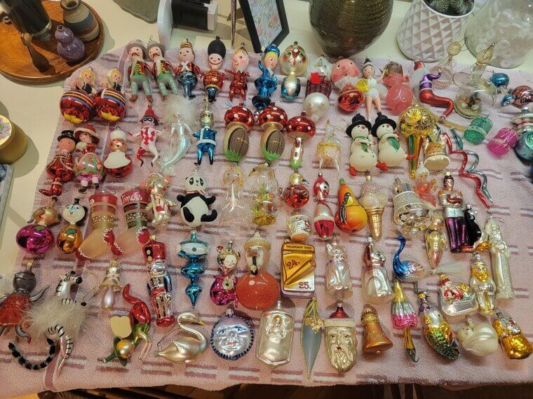 Vintage Glass Figural Ornaments in Rare Shapes