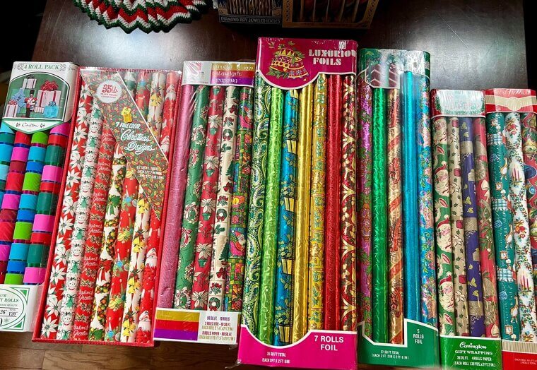 Vintage Wrapping Paper Rolls With Retro Designs