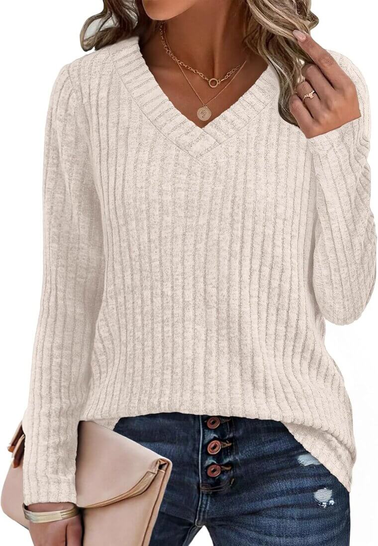 Sampeel V Neck Sweaters - Stylish Fall Tunics for Women - Enjoy 40% Off!