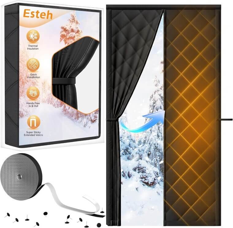 Thermal Door Curtain for Winter Warmth and Privacy - Don’t Miss the 12% Discount!