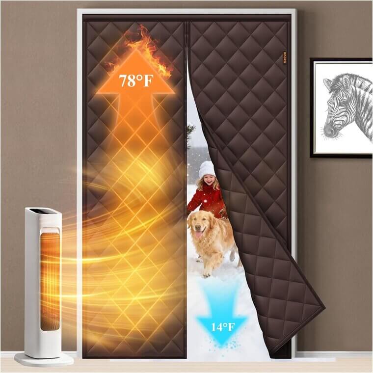 MAGZO Thermal Door Curtain - Insulated Comfort for Winter Doors 
