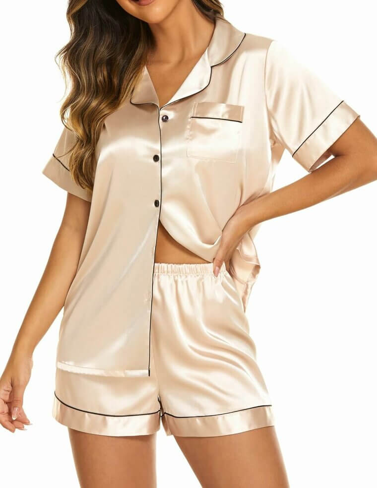 Indulge in Comfort With Ekouaer Satin Pajamas - Luxe Sleep Set - Now 5% Off! 