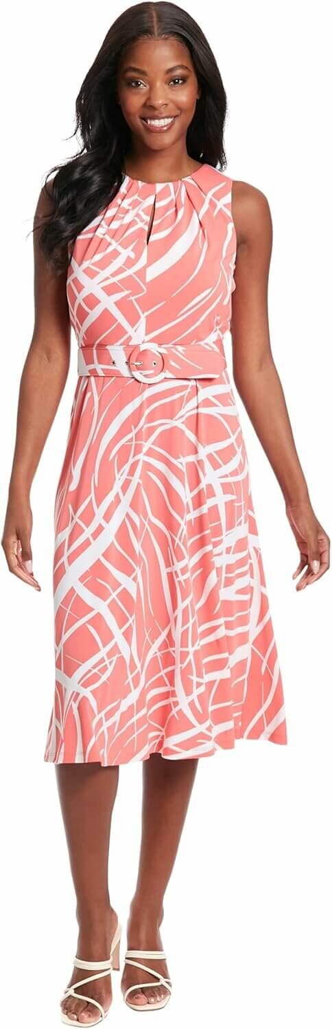 Elegant London Times Dress: Perfect Sleeveless Keyhole Design 