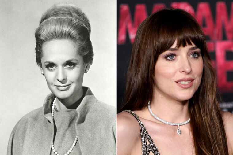 Dakota Johnson Mirrors Tippi Hedren’s Soft Glamour
