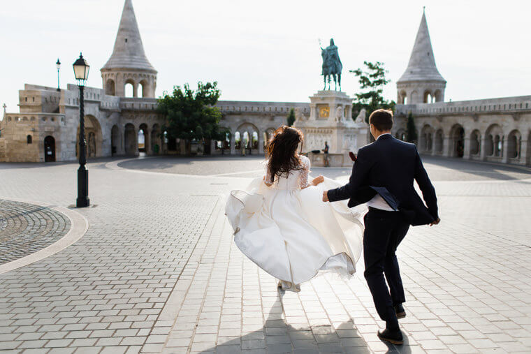 Newlyweds Try to Sneak Away During Their Wedding in Venezuela
