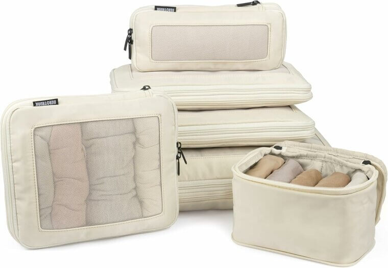 Compression Packing Cubes - Travel Organizer Bags for Suitcases - 10% Off!
