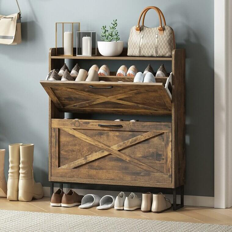Stylish Maupvit Shoe Cabinet With Flip Drawers for Organized Entryway - Now 28% Off! 