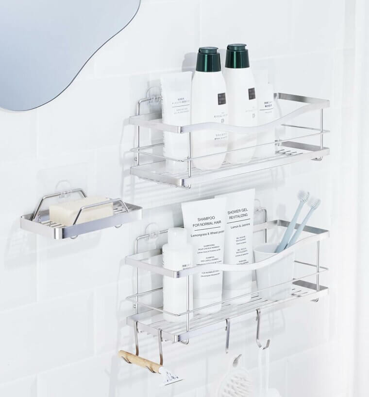 KINCMAX Shower Caddy - Rustproof, Space-Saving Organizer with Hooks - 27% Off!