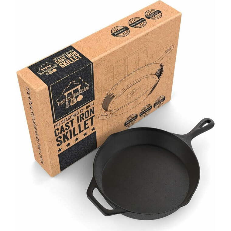 Versatile Cast Iron Skillet for Cooking and Camping 