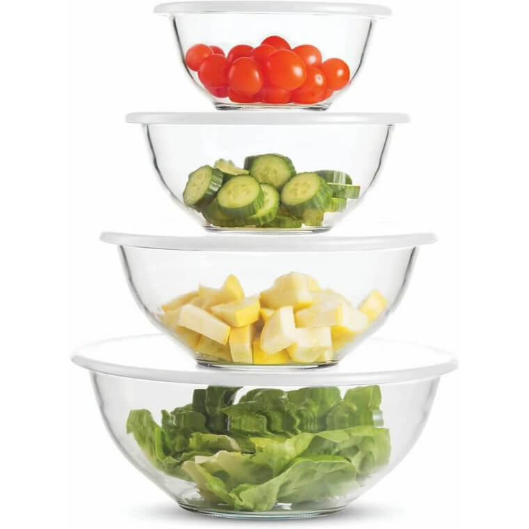Elevate Your Kitchen With Glass Mixing Bowl Set - Versatile & Space-Saving 